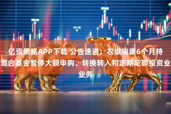 亿资策略APP下载 公告速递：农银瑞康6个月持有混合基金暂停大额申购、转换转入和定期定额投资业务